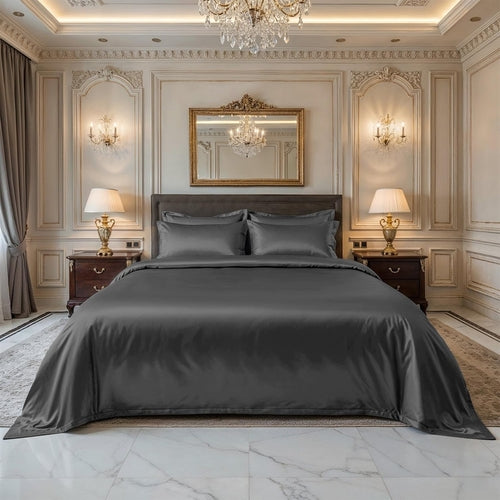 Bamboo Silk Bedsheet Grey King Size Set